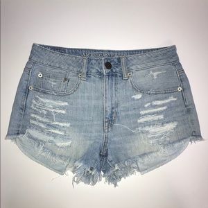 American Eagle High-Rise distressed shorts
